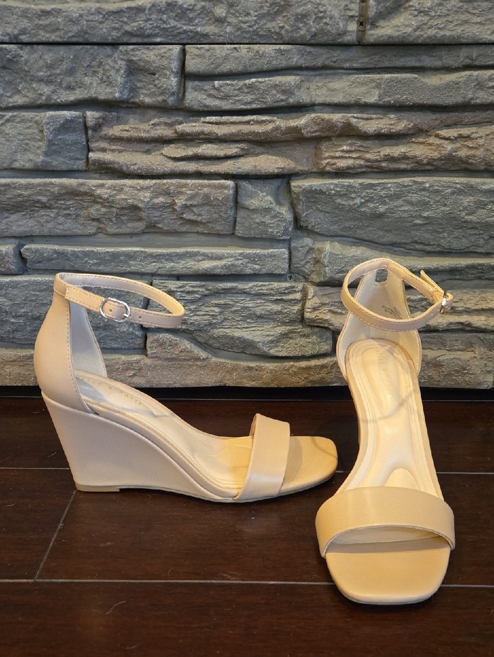 Beige Ankle-Strap Sandals - Womens Dress Heels Size 7